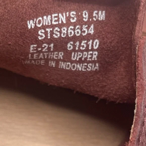 Sperry Women’s Burgundy Leather Tonal Boat Shoes Size 9.5 - Picture 8 of 9